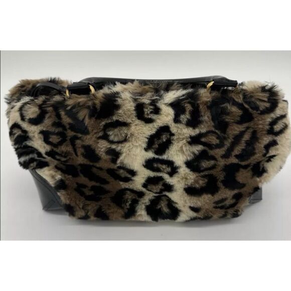 My Flat In London Leopard Print Fur Purse - Picture 2 of 10